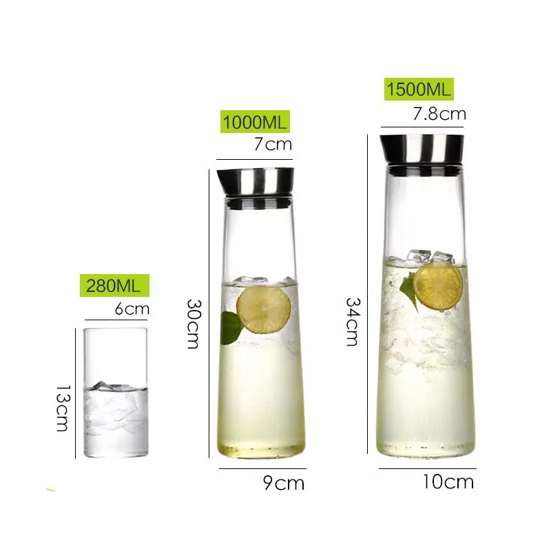 BUY NOW, 1000ML-1500ML Thickened Glass Lid Water Bottle